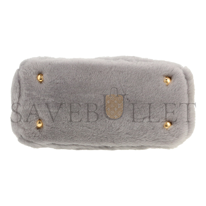 PRADA CORNFLOWER PRADA GALLERIA SHEARLING 1BA906 (20*14.5*9.5cm)
